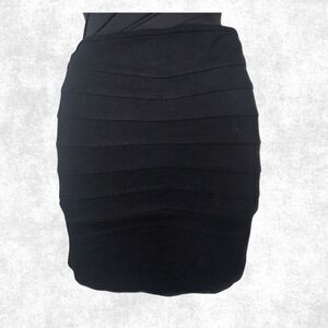 Studio Point Black Bandage Mini Skirt – Size 12 | Curve-Hugging Alt Glam